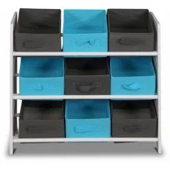 Alice's Garden Storage Combination With 9 Boxes For Kids Toy, 65x30x59.5cm - Camille - Grey And Blue 10 Alice's Garden Storage Combination With 9 Boxes For Kids Toy, 65x30x59.5cm - Camille - Grey And Blue -Children's chairs Sales Store 54334444 4