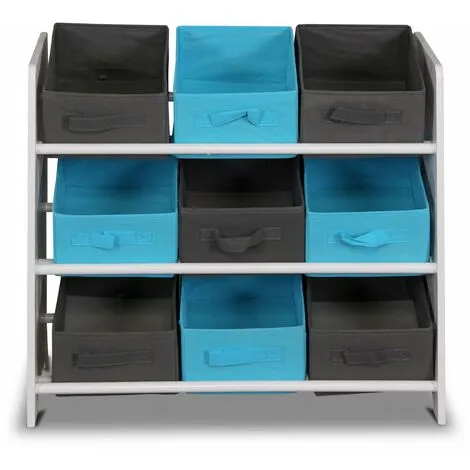 Alice's Garden Storage Combination With 9 Boxes For Kids Toy, 65x30x59.5cm - Camille - Grey And Blue 6 Alice's Garden Storage Combination With 9 Boxes For Kids Toy, 65x30x59.5cm - Camille - Grey And Blue - Image 4