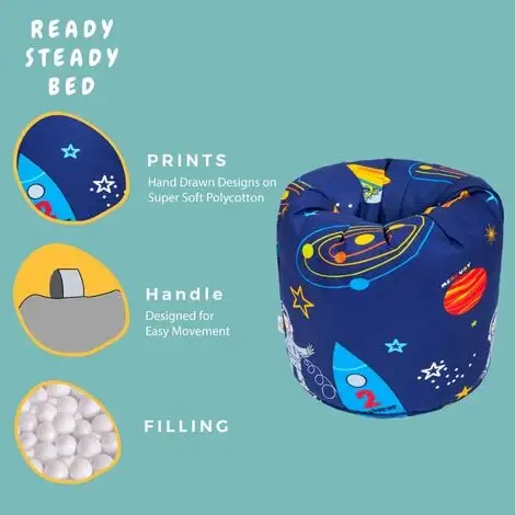 Ready Steady Bed Childrens Character Filled Beanbags Kids Bean Bag BLACK FRIDAY DEALS, Space Boy 5 Ready Steady Bed Childrens Character Filled Beanbags Kids Bean Bag BLACK FRIDAY DEALS, Space Boy - Image 3
