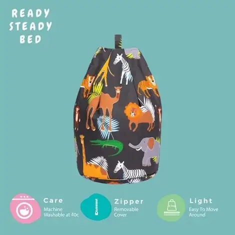 Ready Steady Bed Childrens Character Filled Beanbags Kids Bedroom Play Room Furniture Bean Bag, Africa 6 Ready Steady Bed Childrens Character Filled Beanbags Kids Bedroom Play Room Furniture Bean Bag, Africa - Image 4