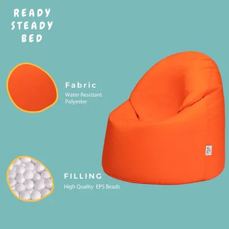 Ready Steady Bed Outdoor Kids Bean Bag Chair Indoor Comfy Seat Child's Ergonomic Durable Comfort, Orange 5 Ready Steady Bed Outdoor Kids Bean Bag Chair Indoor Comfy Seat Child's Ergonomic Durable Comfort, Orange - Image 3