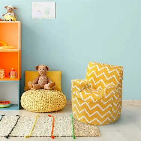 Ready Steady Bed Childrens Character Filled Beanbag Kids Bean Bag Chair Seat Bedroom Play TV Room, Zigzag 7 Ready Steady Bed Childrens Character Filled Beanbag Kids Bean Bag Chair Seat Bedroom Play TV Room, Zigzag - Image 5
