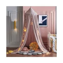 MUFF Bed Canopy For Bedroom Round Dome For Baby Nursery Room Decorations 250cm Brown Powder