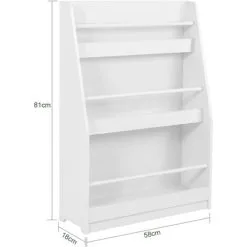 SoBuy Children Kids Bookcase Book Shelf Toy Shelf Storage Display Shelf Rack Organizer,KMB45-W -Children's chairs Sales Store 55298479 4
