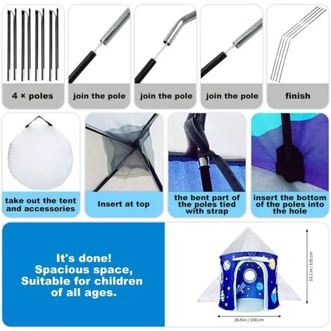 OSQI Interesting Foldable Space/Dinosaur Play Tent For Toddlers Kids - Ideal Indoor & Outdoor Gifts 5 OSQI Interesting Foldable Space/Dinosaur Play Tent For Toddlers Kids - Ideal Indoor & Outdoor Gifts - Image 3