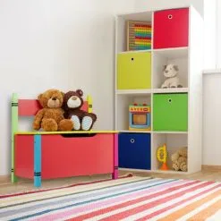 Relaxdays Children's Storage Bench, H X W X D: 54.5 X 60 X 35 Cm, MDF, Toy Chest With Lid, Multicoloured -Children's chairs Sales Store 58967182 5