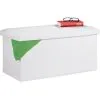 Relaxdays Storage Bench, Artificial Leather, 84 L Capacity, H X W X D: Approx. 37.5 X 76.5 X 38.5 Cm, White -Children's chairs Sales Store 59282472 1