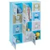 Relaxdays Plug-in Shelving Unit For Children, 2 Clothes Rods, Doors With Animals, HWD: 145x110x37 Cm, DIY Wardrobe, Blue -Children's chairs Sales Store 59394166 1