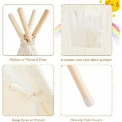 Costway Portable Kids Lace Teepee Tent Folding Children Playhouse Indoor Outdoor W/ Bag -Children's chairs Sales Store 61210818 3