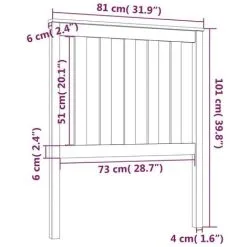 Bed Headboard Black 81x6x101 Cm Solid Wood Pine VidaXL 9 Bed Headboard Black 81x6x101 Cm Solid Wood Pine VidaXL -Children's chairs Sales Store 64466936 3