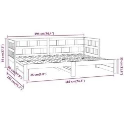 Pull-out Day Bed Black Solid Wood Pine 2x(90x190) Cm VidaXL 9 Pull-out Day Bed Black Solid Wood Pine 2x(90x190) Cm VidaXL -Children's chairs Sales Store 65444669 3