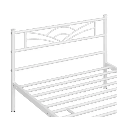 Yaheetech 3ft Single Metal Bed Frame, 90x190cm, White 5 Yaheetech 3ft Single Metal Bed Frame, 90x190cm, White - Image 3