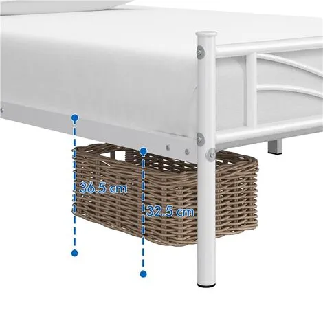 Yaheetech 3ft Single Metal Bed Frame, 90x190cm, White 6 Yaheetech 3ft Single Metal Bed Frame, 90x190cm, White - Image 4