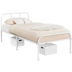 Yaheetech 3ft Single Metal Bed Frame Iron Bed Foundation，White -Children's chairs Sales Store 71207689 4