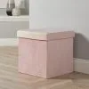 Home Source Square Folding Ottoman Velvet Blush Chest Storage Space Saving Bedding Box 2 Home Source Square Folding Ottoman Velvet Blush Chest Storage Space Saving Bedding Box -Children's chairs Sales Store 71353464 1