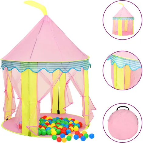 Children Play Tent Pink 100x100x127 Cm VidaXL 4 Children Play Tent Pink 100x100x127 Cm VidaXL - Image 2