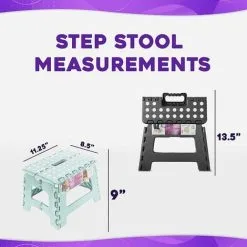 EINEMGELD 9" Folding Step Stool Non-slip, Non-slip Lightweight Design Folding Step Stool 300 Lb Capacity Meerschaum -Children's chairs Sales Store 75323646 5