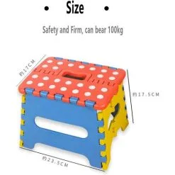 EINEMGELD Portable Folding Step Stool, Small Folding Step, Non-Slip Step, Folding Stool For Kids And Adults, Maximum Weight 220 Pounds, Suitable For Kitchen, Bathroom, Garden (Random Color) -Children's chairs Sales Store 75324936 3