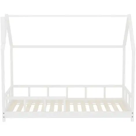 Livingandhome White Solid Pine Wood Frame House Double Kids Bedstead 7 Livingandhome White Solid Pine Wood Frame House Double Kids Bedstead - Image 5