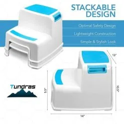 FVBJD Two Step Kids Step Stools , Blue - Child, Toddler Safety Steps For Bathroom, Kitchen And Toilet Potty Training - Non Slip Feet, Textured Friction Grip, 9 FVBJD Two Step Kids Step Stools , Blue - Child, Toddler Safety Steps For Bathroom, Kitchen And Toilet Potty Training - Non Slip Feet, Textured Friction Grip, -Children's chairs Sales Store 76311726 3