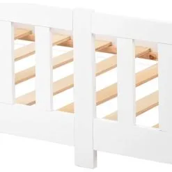 SWYEOOT House Bed With Storage Shelf And Two Large Drawers With Storage Space And Fireplace Shape For Children's And Teenagers' Rooms (without Mattress) (white 2 Drawers, 90 X 200 Cm) -Children's chairs Sales Store 76957149 4