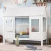SWYEOOT House Bed, Baby Bed, Day Bed With 2 Windows, Pine Frames, MDF Roof, White (200x90cm) -Children's chairs Sales Store 76957338 1 1