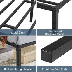 Yaheetech 3ft Single Metal Platform Bed Frame -Children's chairs Sales Store 77471437 3