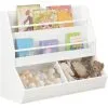 SoBuy Children Kids Bookcase Book Shelf Toy Shelf Storage Display Shelf With 2 Shelves And 2 Storage Compartments,KMB56-W -Children's chairs Sales Store 77768777 1