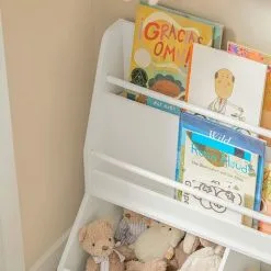 SoBuy Children Kids Bookcase Book Shelf Toy Shelf Storage Display Shelf With 2 Shelves And 2 Storage Compartments,KMB56-W -Children's chairs Sales Store 77768777 3