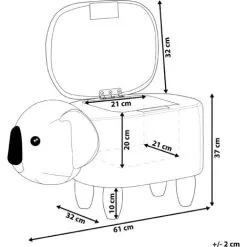 Beliani Modern Velvet Stool Grey Upholstery Storage Children Solid Wood Animal Coala -Children's chairs Sales Store 80145238 3
