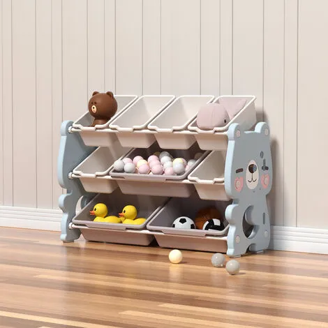 Livingandhome 3 Tier Kids Toy Storage Organizer With Detachable Bins Bookshelf 4 Livingandhome 3 Tier Kids Toy Storage Organizer With Detachable Bins Bookshelf - Image 2