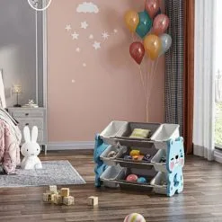 Livingandhome 3 Tier Kids Toy Storage Organizer With Detachable Bins Bookshelf 9 Livingandhome 3 Tier Kids Toy Storage Organizer With Detachable Bins Bookshelf -Children's chairs Sales Store 82140930 3