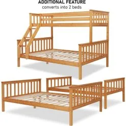 BLISSWOOD Triple Bunk Bed Pine 10 BLISSWOOD Triple Bunk Bed Pine -Children's chairs Sales Store 82865376 4