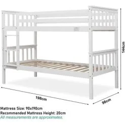BLISSWOOD Double Bunk Bed White -Children's chairs Sales Store 82865380 3