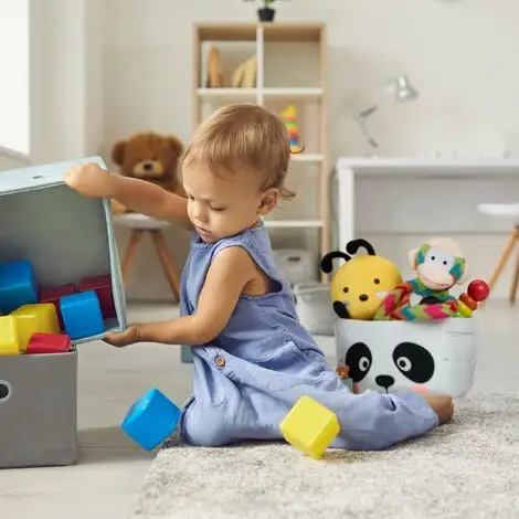 Relaxdays Felt Storage Basket, Animal Motif, Children, Foldable, HxWxD: 24 X 27 X 18 Cm, Toys, Fox Design, Orange 5 Relaxdays Felt Storage Basket, Animal Motif, Children, Foldable, HxWxD: 24 X 27 X 18 Cm, Toys, Fox Design, Orange - Image 3