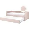 Beliani Modern Fabric EU Single Trundle Bed Frame Nailhead Trim 3ft Pink Mimizan 2 Beliani Modern Fabric EU Single Trundle Bed Frame Nailhead Trim 3ft Pink Mimizan -Children's chairs Sales Store 85748307 1 3