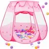 LittleTom Pink Princess Tent For Girls - 300 Ball Pit Balls 120x120x90 Baby Girl Ball Pit 2 LittleTom Pink Princess Tent For Girls - 300 Ball Pit Balls 120x120x90 Baby Girl Ball Pit -Children's chairs Sales Store 86641337 1