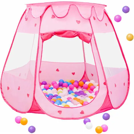 LittleTom Pink Princess Tent For Girls - 300 Ball Pit Balls 120x120x90 Baby Girl Ball Pit 6 LittleTom Pink Princess Tent For Girls - 300 Ball Pit Balls 120x120x90 Baby Girl Ball Pit -Children's chairs Sales Store 86641337 1