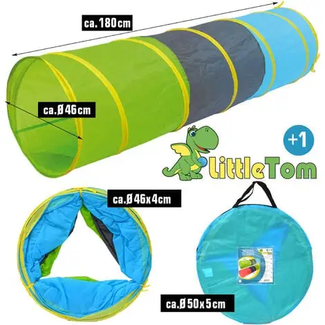 LittleTom Crawling Play Tunnel 180x46cm Pop-up Toy Tent Incl 200 PVC Balls 4 LittleTom Crawling Play Tunnel 180x46cm Pop-up Toy Tent Incl 200 PVC Balls - Image 2