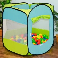LittleTom Play Tent 100x100x72cm Pop-up Ball Pit Incl 200 Plastic Balls Blue -Children's chairs Sales Store 86660284 4