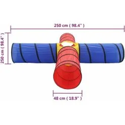 Children Play Tunnel With 250 Balls Multicolour VidaXL -Children's chairs Sales Store 87128973 3
