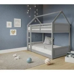 HOME DETAIL Miller Grey Wooden House Bunk Bed 7 HOME DETAIL Miller Grey Wooden House Bunk Bed -Children's chairs Sales Store 88494408 2