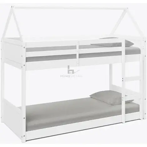 HOME DETAIL Miller White Wooden House Bunk Bed 3 HOME DETAIL Miller White Wooden House Bunk Bed
