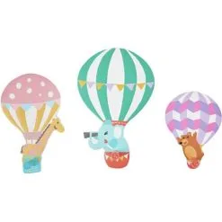 Fantasy Fields Toy Furniture Hot Air Balloons Set Of 3 Peg Hooks - L64 X W17 X H6 Cm - Blue/ Multi Color
