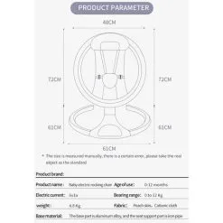 KEEPBUYING Bluetooth Electric Baby Swing Infant Cradle Bouncer Rocker Chair Music Remote,Pink -Children's chairs Sales Store 90772733 5