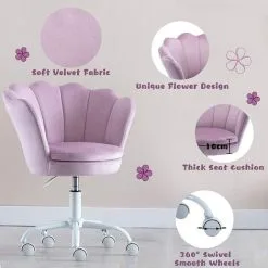WAHSON OFFICE CHAIRS Velvet Kids Desk Chair Swivel Computer Chair For Children Girls Study Office, Height Adjustable, Purple 11 WAHSON OFFICE CHAIRS Velvet Kids Desk Chair Swivel Computer Chair For Children Girls Study Office, Height Adjustable, Purple -Children's chairs Sales Store 91014495 5