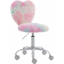 WAHSON OFFICE CHAIRS Childrens Desk Chair Swivel Computer Chair In Faux Fur For Kids Study Office, Adjustable Height, Colorful