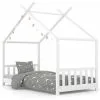 Kids Bed Frame White Solid Pine Wood 70x140 Cm VidaXL -Children's chairs Sales Store 91255940 1