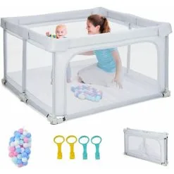 Casart Folding Baby Playpen Portable Kids Safety Yard Infant Playards W/ 50 Ocean Balls 9 Casart Folding Baby Playpen Portable Kids Safety Yard Infant Playards W/ 50 Ocean Balls -Children's chairs Sales Store 91621833 3