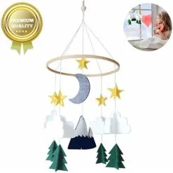NICEONE Baby Crib Mobile, Baby Wind Chimes, Handmade Toddler Toys, Hanging Hot Air Clouds And Balloons, Rotating Crib Decor, Mobile For Boys And Girls -Children's chairs Sales Store 91892056 3